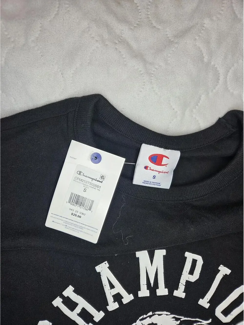 Champion Black Graphic T-Shirt with Phys. Ed. Print - Picture 4 of 4